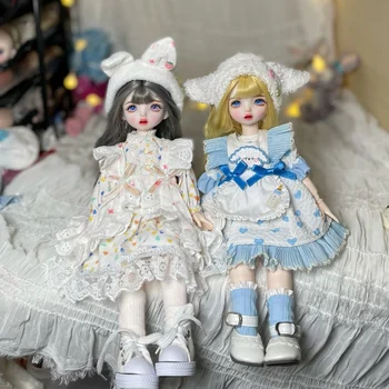 Кукла BJD 1/6 Полный комплект с модной одеждой и мягким париком 30 см, разноцветные глаза, милый макияж, шарнирная кукла для девочек, подарочные игрушки