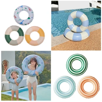 Винтажное игрушечное кольцо для плавания Надувной бассейн с полосатыми внутренними трубками Прямая Доставка