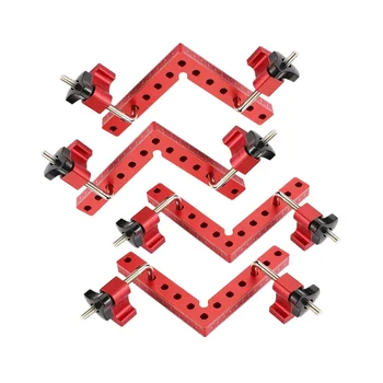 4 УПАКОВКИ Позиционирующих квадратов С прямым углом Зажима 5,5X5,5 дюймов, угловой зажим для деревообработки L-типа для плотника