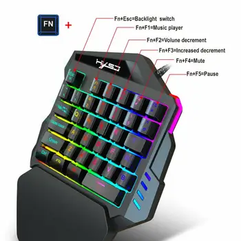 Игровая клавиатура для одной руки с подсветкой Pubg Usb 2.0, игровая механическая клавиатура для одной руки, механическая мышь