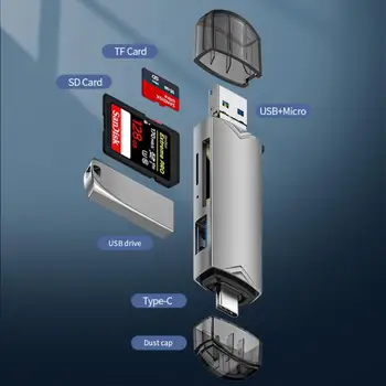 RYRA 6 в 1 USB 2.0 Адаптер для чтения карт памяти, универсальная OTG TF/SD-карта для телефона Android, компьютерные удлинители