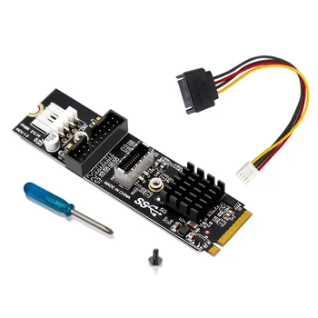 M.2 MKEY PCIE для подключения к фронтальной плате USB3.1 5 Гбит/с Riser Card TYPE-C + 19/20PIN Карта расширения M.2 PCIE Riser Card