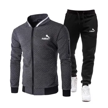 бренд 2023, весенне-осенний модный свитер на молнии, повседневная спортивная одежда, мужской костюм + брюки, костюм